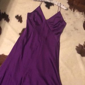 Purple Satin Midi dress